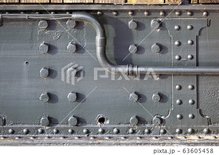 Steel bridge construction closeup with rivets and Steel bridge construction closeup with rivets and 63605458