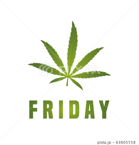 I love friday cannabis leaf typography - Stock Illustration