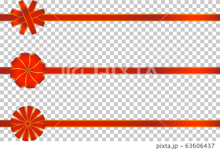 Illustration of red ribbon ornament 63606437