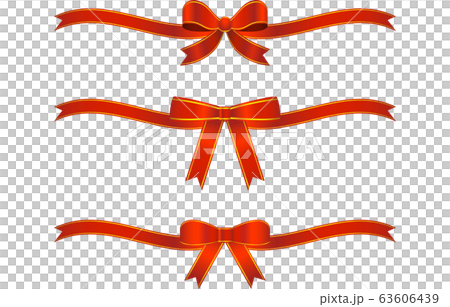 Illustration of red ribbon ornament 63606439