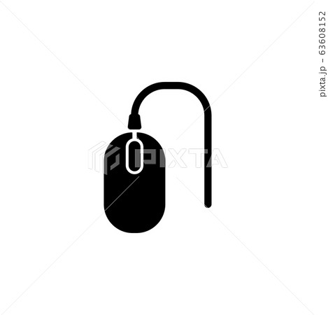 Wired Computer Mouse, Pointing Device Flat Vector 63608152