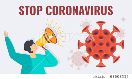 People Fights Against China Coronavirus Epidemic のイラスト素材