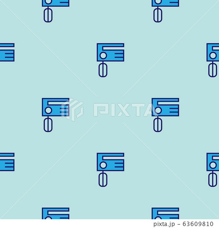 Mixer kitchen pattern vector seamless blue repeat for any use Mixer kitchen pattern vector seamless blue repeat for any use 63609810