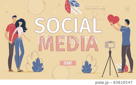Marketing with Social Media Flat Vector Webpage Marketing with Social Media Flat Vector Webpage 63610547