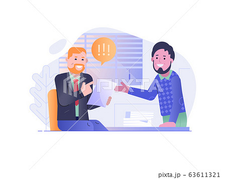 Evaluation Process Scene with Boss Checking Reports Evaluation Process Scene with Boss Checking Reports 63611321