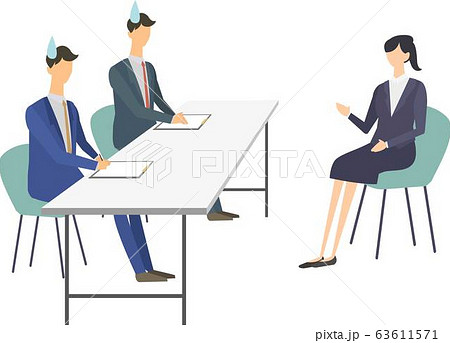 面接　転職　就職活動　就活　面接官　ベクターイラスト 63611571