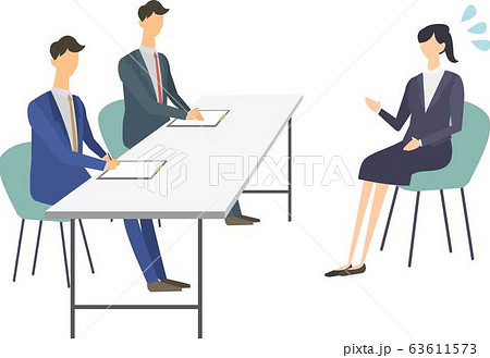 面接 転職 就職活動 就活 面接官 ベクターイラストのイラスト素材