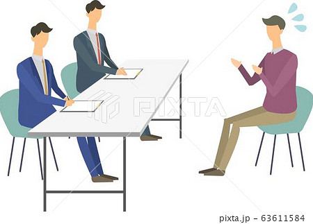 面接 転職 就職活動 就活 面接官 ベクターイラストのイラスト素材