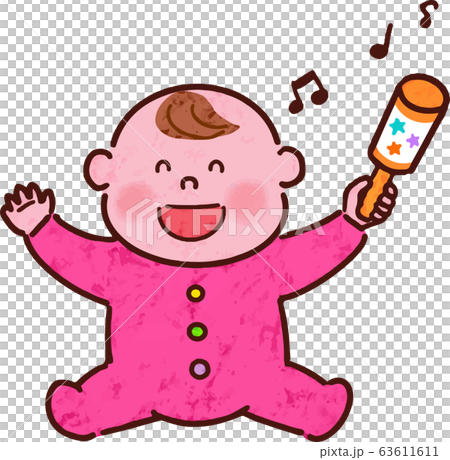 赤ちゃんガラガラのイラスト素材