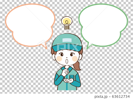 女人,送貨員,講話泡泡,閃光燈 女人,送貨員,講話泡泡,閃光燈 63612734