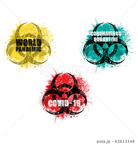 Grunge circle virus hazard set 63613348