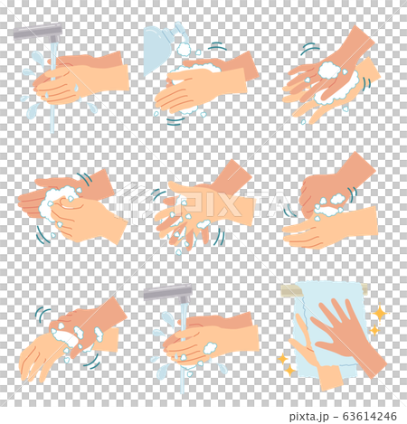 Correct hand washing method to prevent infectious disease 63614246