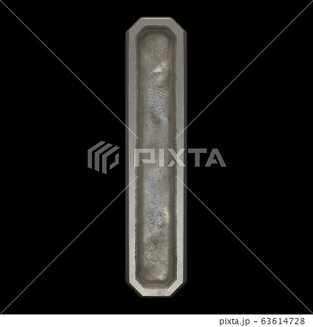 Industrial metal alphabet letter I on black background 3d 63614728