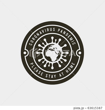 coronavirus pandemic badge. health and medical vector illustration. t-shirt design concept. 63615387