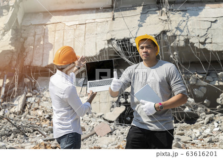 Demolition control supervisor or foreman thumbs up Demolition control supervisor or foreman thumbs up 63616201