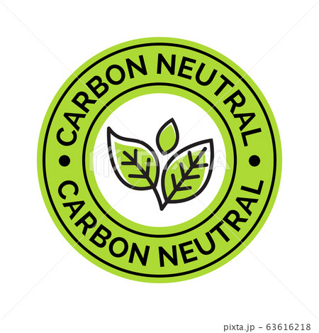 Carbon neutral icon stamp. CO2 energy monoxide carbon ecology background label concept 63616218