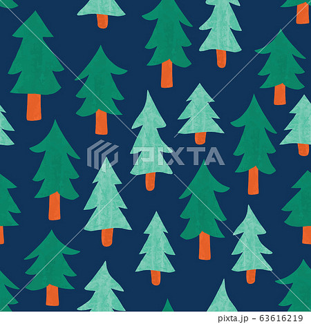 Fir tree forest seamless vector pattern. Repeating background with abstract hand drawn fir trees Fir tree forest seamless vector pattern. Repeating background with abstract hand drawn fir trees 63616219