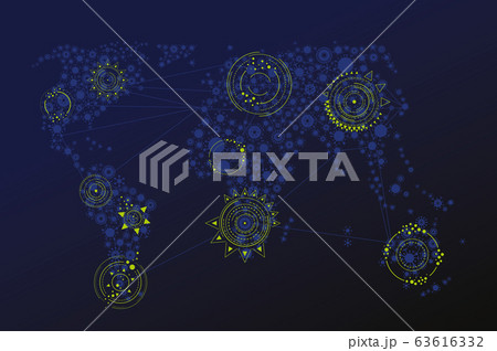 Vector world map made of virus shape silhouettesのイラスト素材 [63616332] - PIXTA