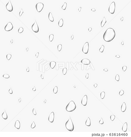 Different realistic transparent water drops. Glass bubble drop condensation surface on isolated background. Vector clean drop splash 63616460