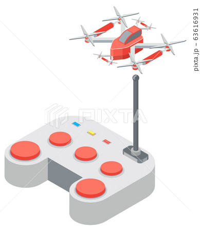 Quadcopter and Remote Controller, Drone Vector 63616931