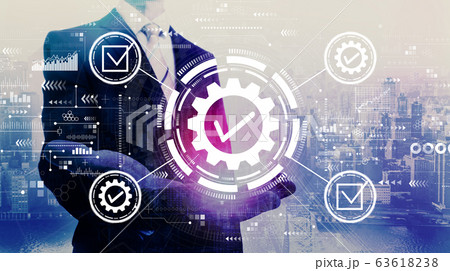 Quality control approval with businessman Quality control approval with businessman 63618238