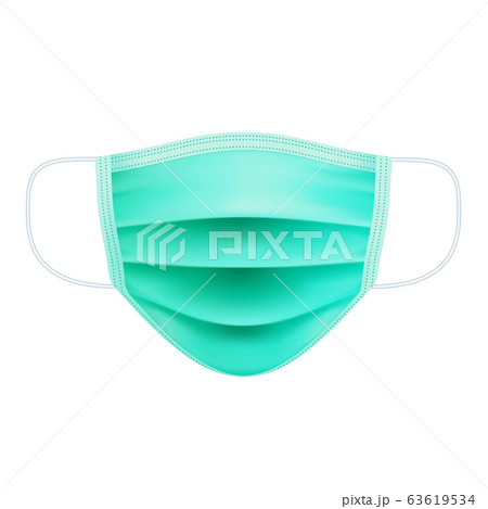 Realistic medical respiratory mask. Face-guard, protective mask against viruses and polluted air 63619534