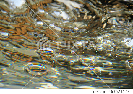 水中から見た泡のテクスチャー素材の写真素材