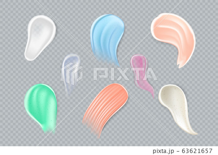 Cream, scrub or gel smears swatch set. 63621657