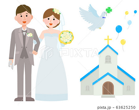 結婚式 披露宴 セット イラストのイラスト素材