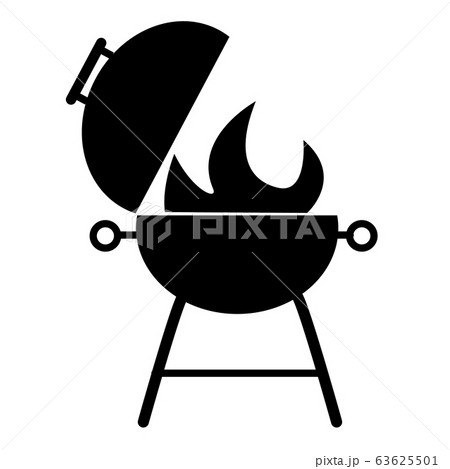 Grill Icon On White Background Flat Style のイラスト素材