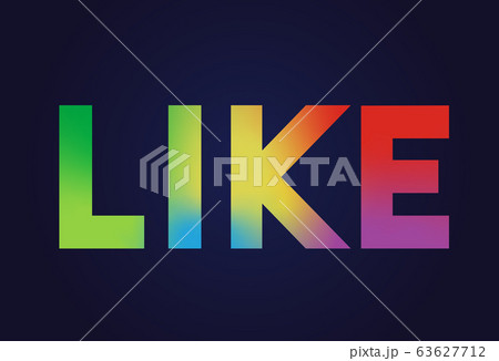 The elegant gradient rainbow colours standard bold alphabet letter word LIKE The elegant gradient rainbow colours standard bold alphabet letter word LIKE 63627712
