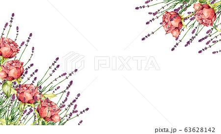 薔薇とラベンダーフレーム 63628142