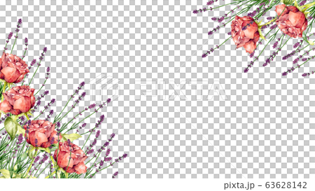 薔薇とラベンダーフレーム 63628142