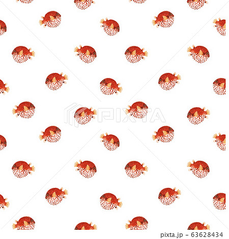 Beautiful seamless vector pattern with very cute watercolor hedgehog fishes. Stock illustration. Sea life wallpaper. Underwater marine background. Beautiful seamless vector pattern with very cute watercolor hedgehog fishes. Stock illustration. Sea life wallpaper. Underwater marine background. 63628434