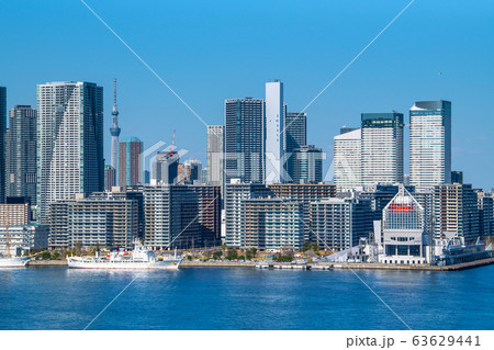 日本の東京都市景観　五輪選手村などを望む＝2020年3月20日（聖火が日本に到着） 63629441