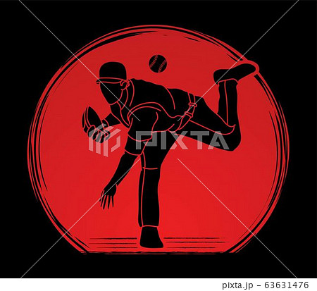 Baseball player action cartoon sport graphic vector. 63631476