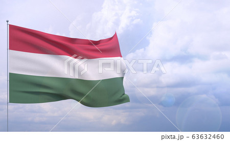 High resolution close-up flag of Hungary. 3D illustration. 63632460