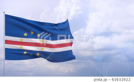 High resolution close-up flag of Cape Verde. 3D illustration. 63632622