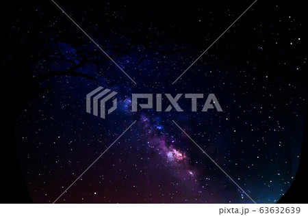 Milky way galaxy with stars and space dust in the universe, Long exposure photograph, with grain.And a meteor. 63632639