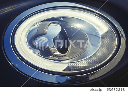 Oval car headlight, headlight with lens closeup Oval car headlight, headlight with lens closeup 63632818