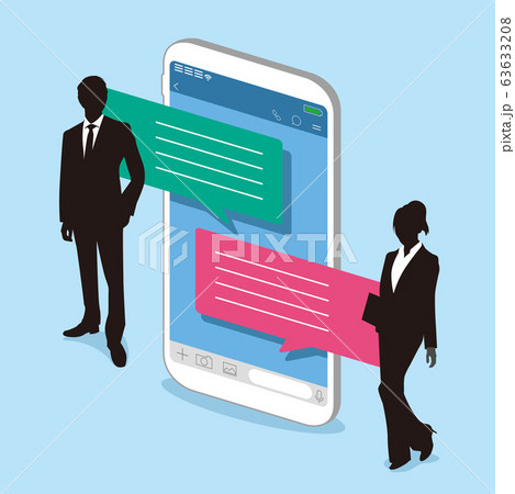 Chat app vector illustration smartphone Chat app vector illustration smartphone 63633208