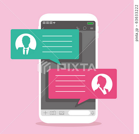 Chat app vector illustration smartphone Chat app vector illustration smartphone 63633222