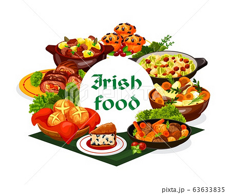 Irish cuisine vegetable meat dishes with dessert Irish cuisine vegetable meat dishes with dessert 63633835