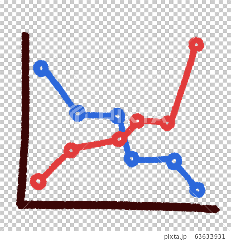 手書きの折れ線グラフのイラスト素材