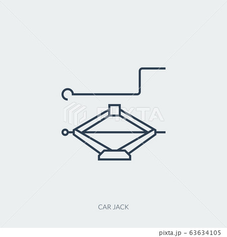Vector outline icon of car part - car jack 63634105