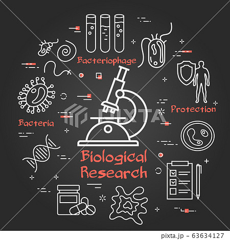 Vector black concept of microscope bio research 63634127