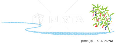 カット素材-七夕（笹飾りと帯）6 63634798