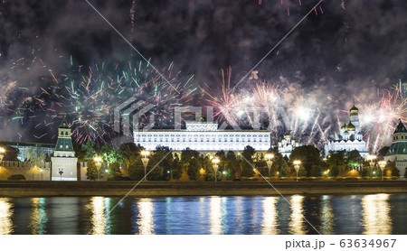 Moscow Kremlin and fireworks in honor of Victory 63634967