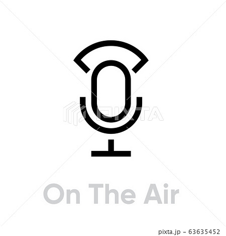On the air microphone icon. Editable line vector. On the air microphone icon. Editable line vector. 63635452