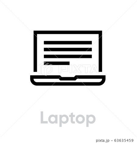 Laptop book read icon. Editable line vector. 63635459